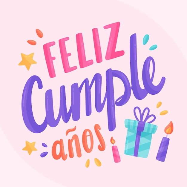 Vector gratuito concepto de letras feliz cumpleaños