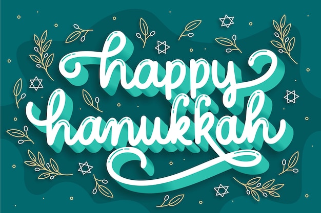 Vector gratuito concepto de letras de hanukkah