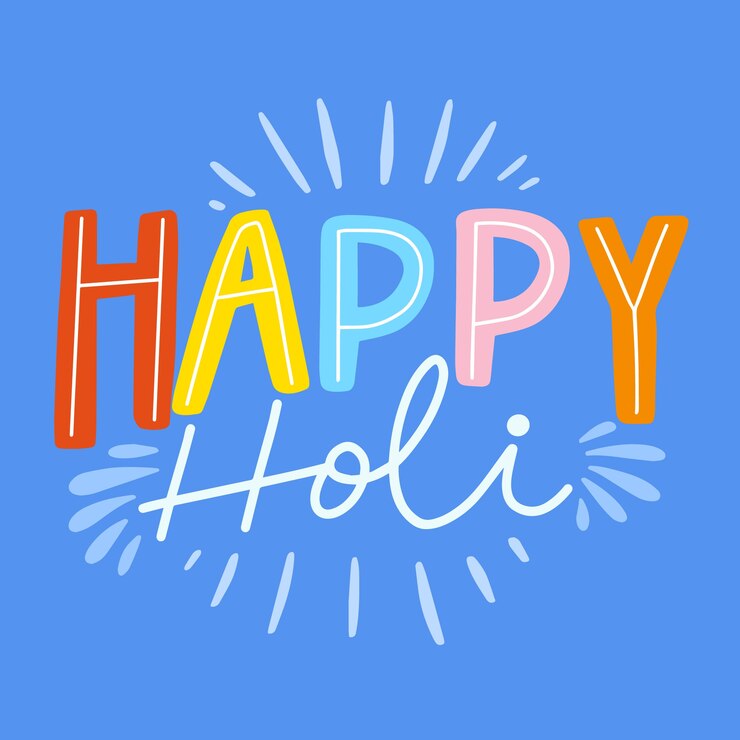 Vector gratuito concepto de letras holi feliz