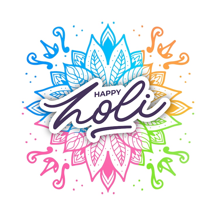 Vector gratuito concepto de letras holi feliz