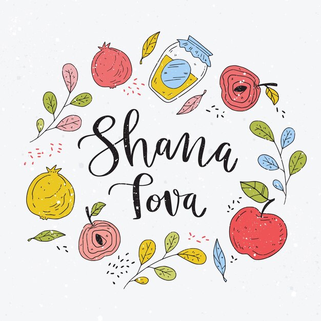 Concepto de letras Shana tova