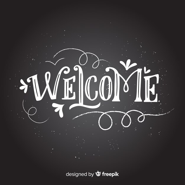 Concepto de lettering de welcome