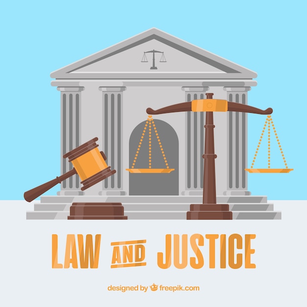 Concepto de ley y justicia con diseño plano