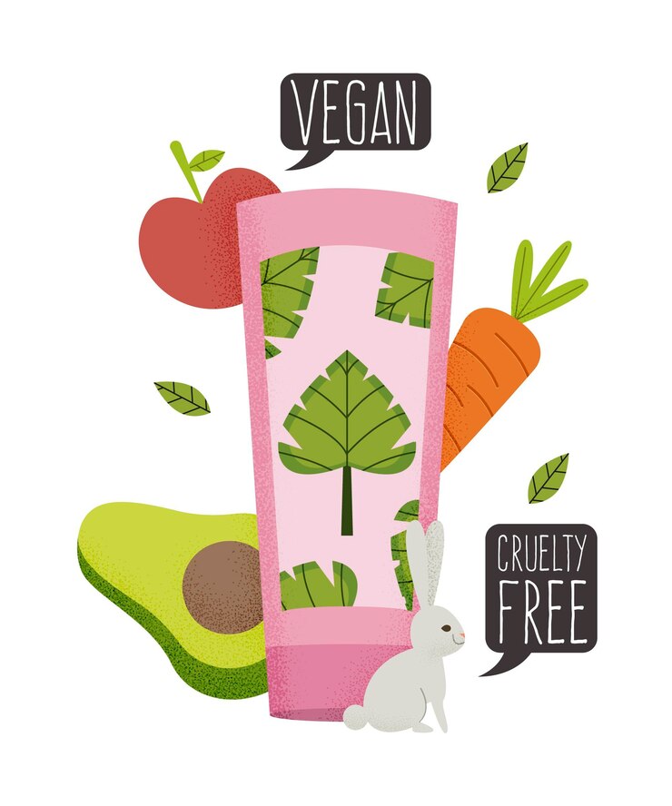 Vector gratuito concepto libre de crueldad y vegano dibujado a mano