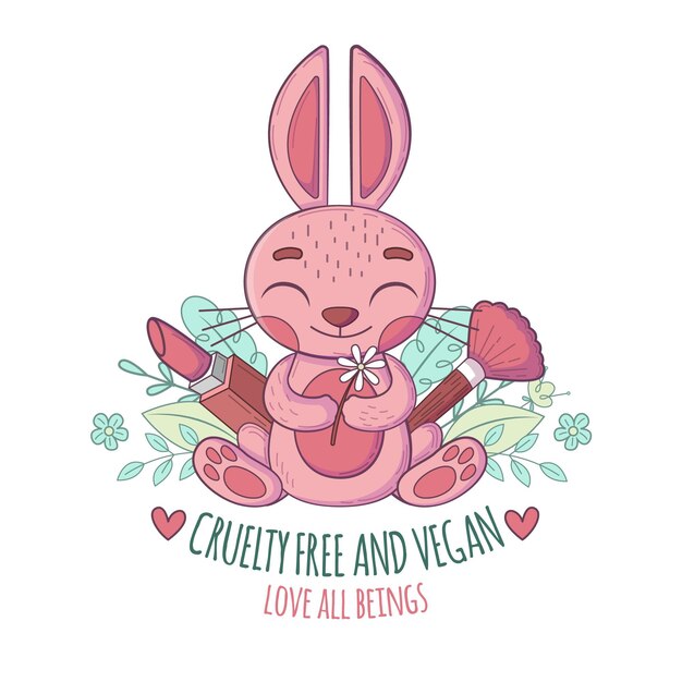 Concepto libre de crueldad y vegano ilustrado