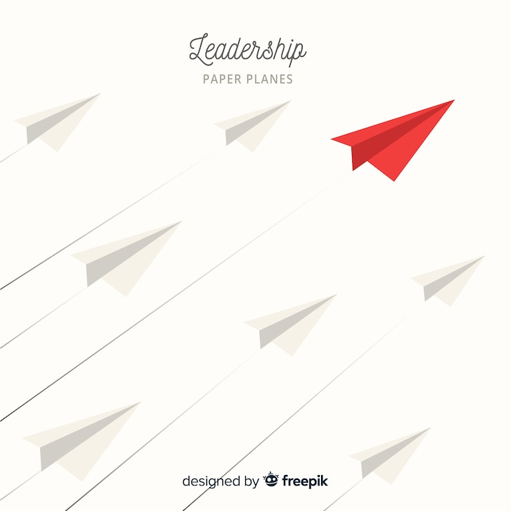 Vector gratuito concepto de liderazgo y aviones de papel