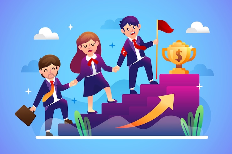Vector gratuito concepto de líderes financieros de diseño plano dibujado a mano
