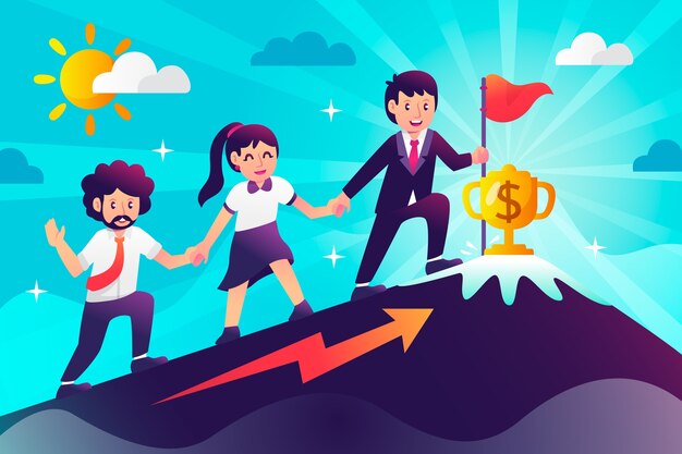Concepto de líderes financieros de diseño plano dibujado a mano