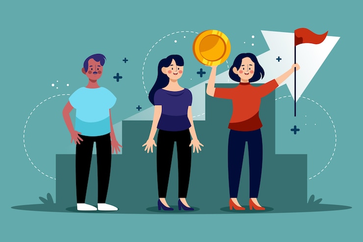 Vector gratuito concepto de líderes financieros de diseño plano dibujado a mano