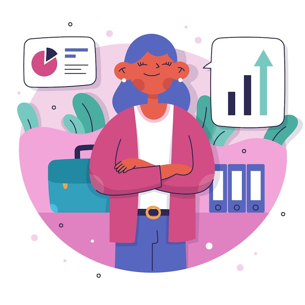 Concepto de líderes financieros de diseño plano dibujado a mano