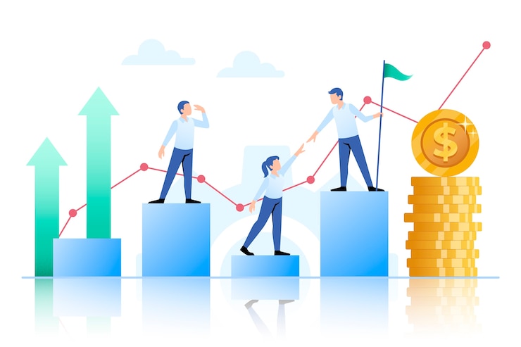 Vector gratuito concepto de líderes de finanzas degradado