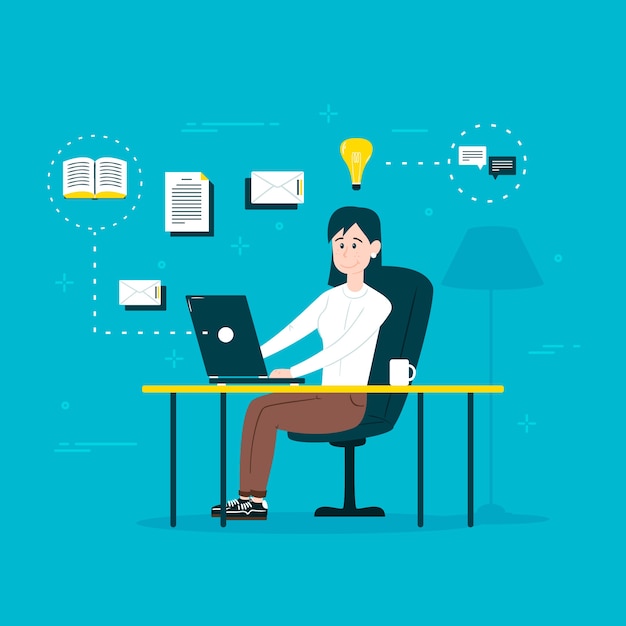 Concepto en línea de teletrabajo