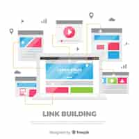 Vector gratuito concepto de link building