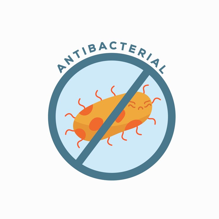 Vector gratuito concepto de logotipo antibacteriano
