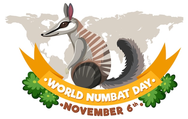 Concepto de logotipo del día mundial de Numbat