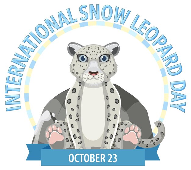 Concepto de logotipo internacional de leopardo de las nieves