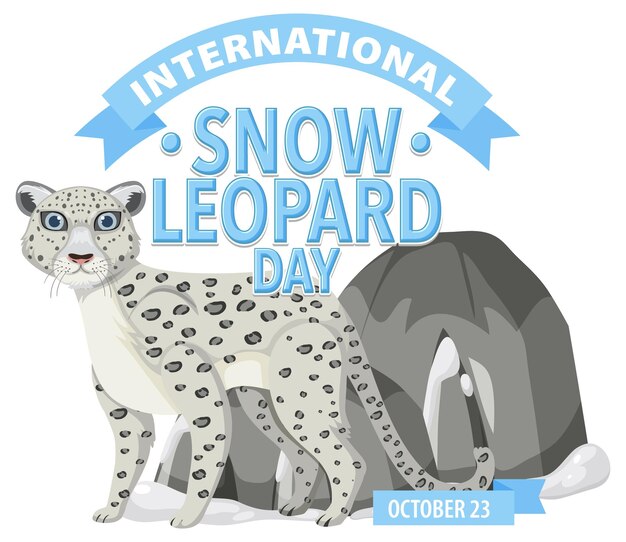 Concepto de logotipo internacional de leopardo de las nieves