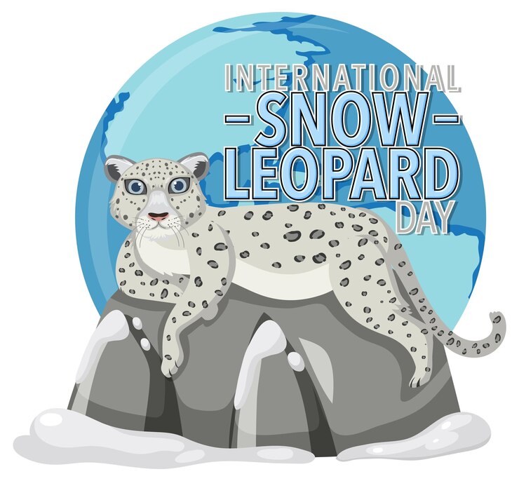 Vector gratuito concepto de logotipo internacional de leopardo de las nieves