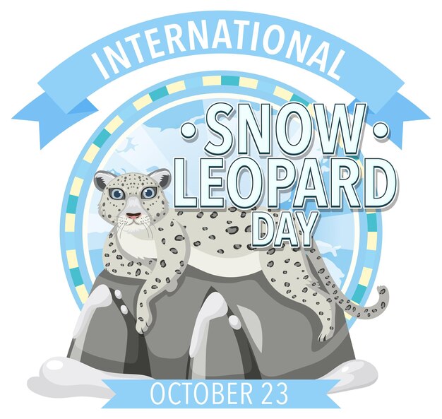 Vector gratuito concepto de logotipo internacional de leopardo de las nieves