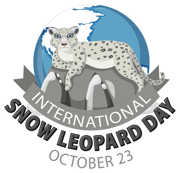 Concepto de logotipo internacional de leopardo de las nieves