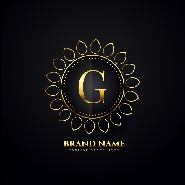 Concepto de logotipo de lujo ornamental para la letra G