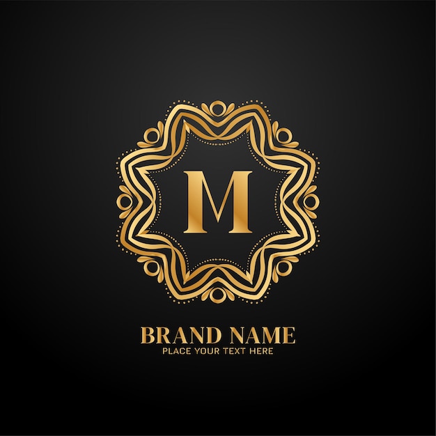 Concepto de logotipo de marca de lujo letra M