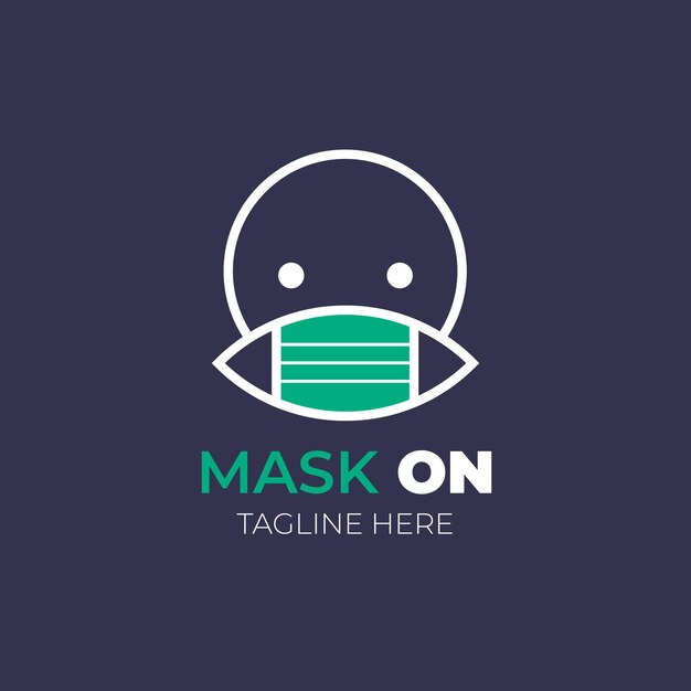 Concepto de logotipo de máscara facial
