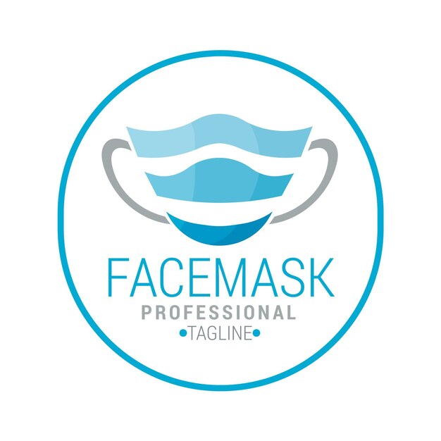 Concepto de logotipo de máscara facial