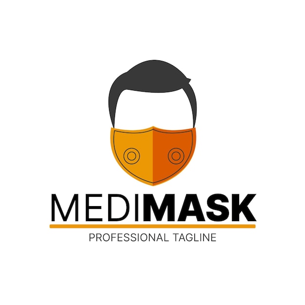 Concepto de logotipo de máscara facial