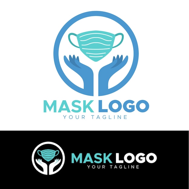 Concepto de logotipo de máscara facial