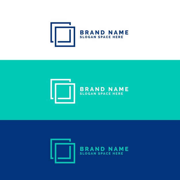 Concepto de logotipo mínimo de cuadrado