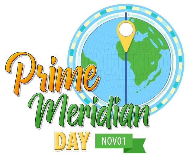 Concepto del logotipo del primer día del meridiano