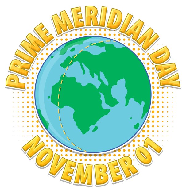 Concepto del logotipo del primer día del meridiano