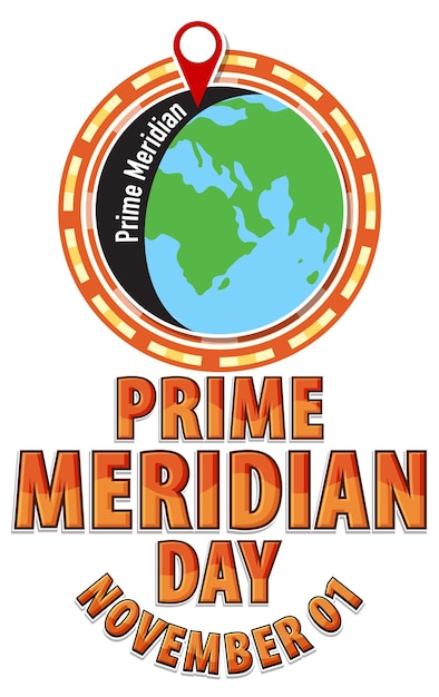 Concepto del logotipo del primer día del meridiano