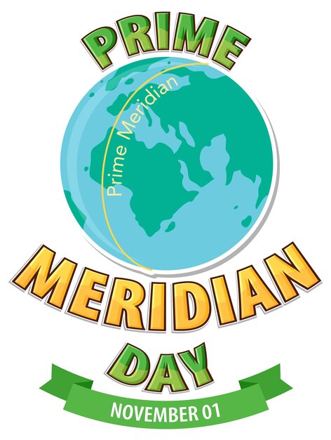 Concepto del logotipo del primer día del meridiano