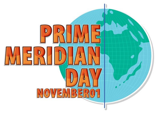 Concepto del logotipo del primer día del meridiano