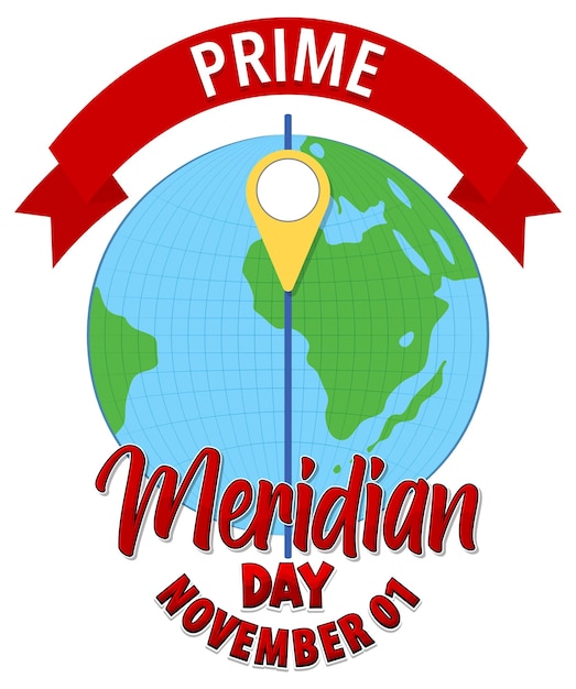 Concepto del logotipo del primer día del meridiano