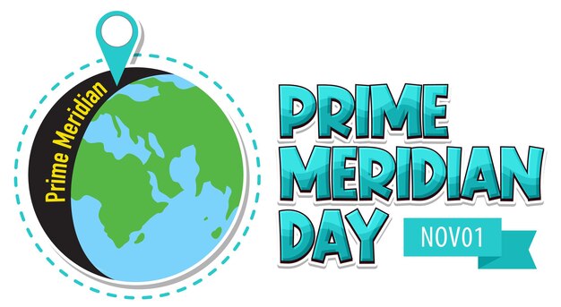 Concepto del logotipo del primer día del meridiano