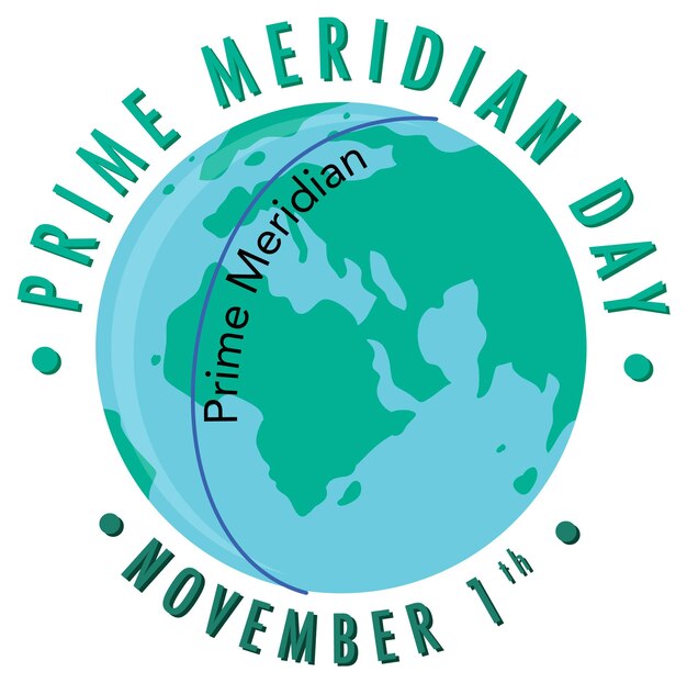 Concepto del logotipo del primer día del meridiano