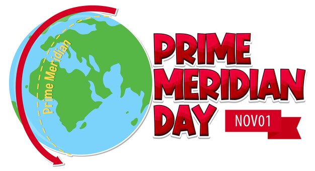 Concepto del logotipo del primer día del meridiano