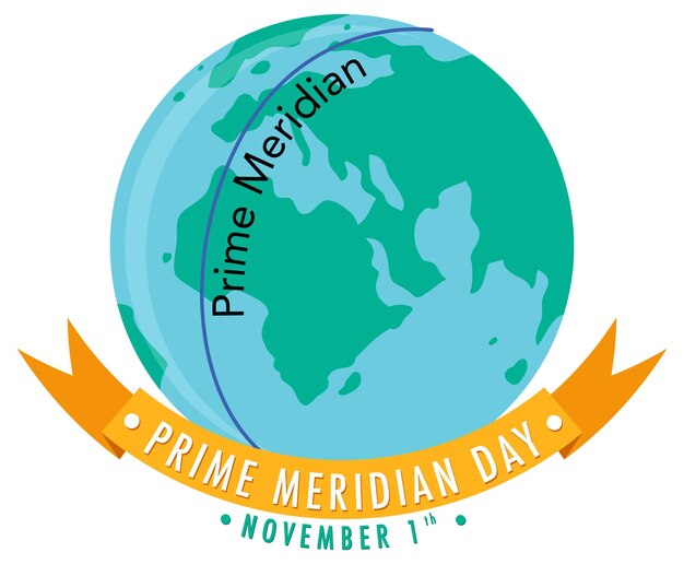 Concepto del logotipo del primer día del meridiano