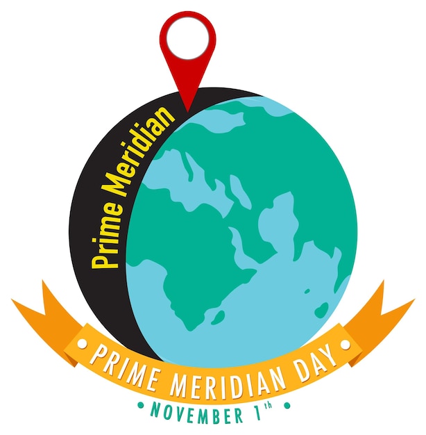 Vector gratuito concepto del logotipo del primer día del meridiano