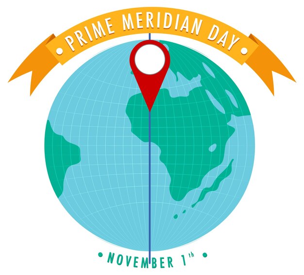 Concepto del logotipo del primer día del meridiano