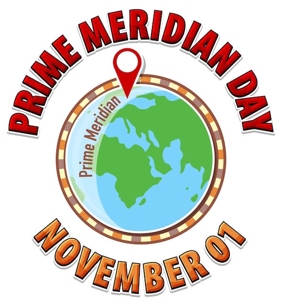 Concepto del logotipo del primer día del meridiano