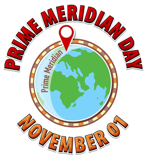 Concepto del logotipo del primer día del meridiano