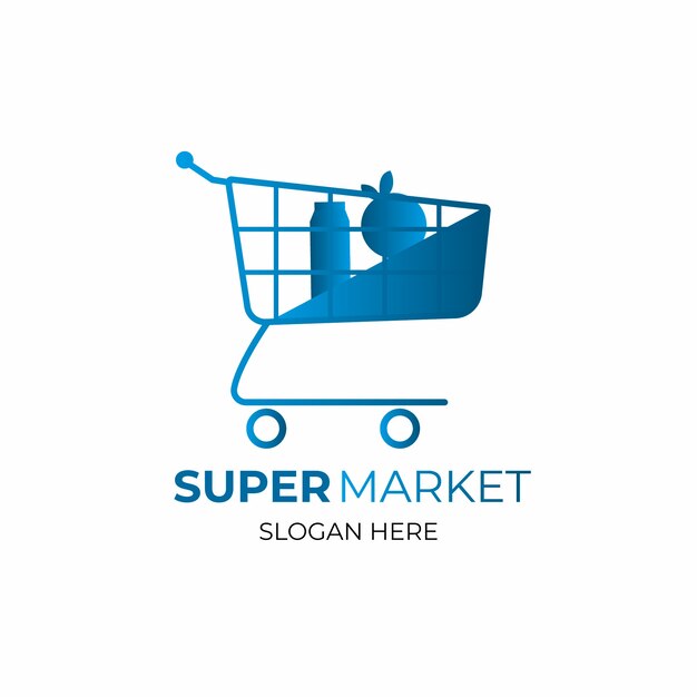 Concepto de logotipo de supermercado