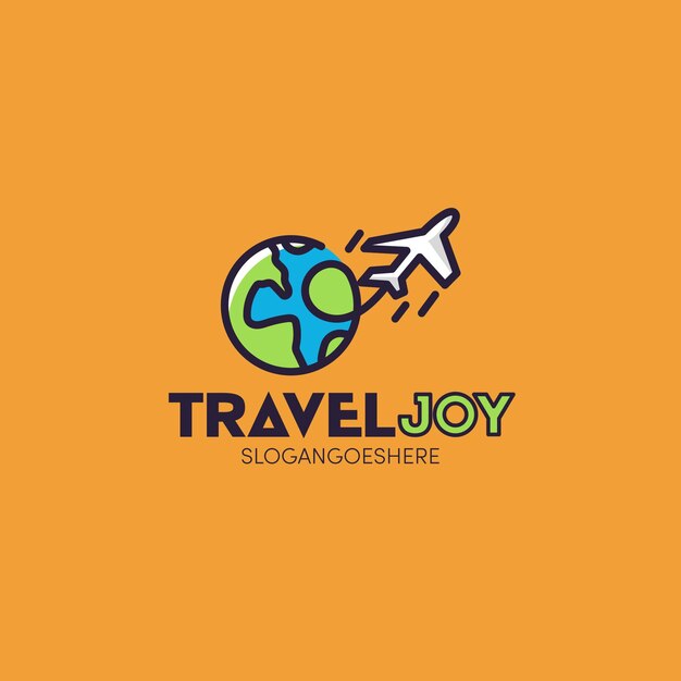 Concepto de logotipo de viaje detallado
