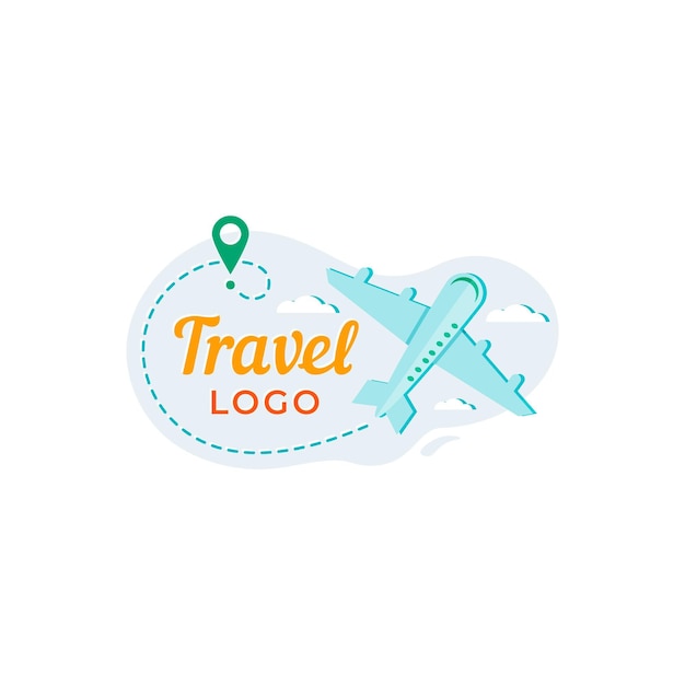 Concepto de logotipo de viaje detallado