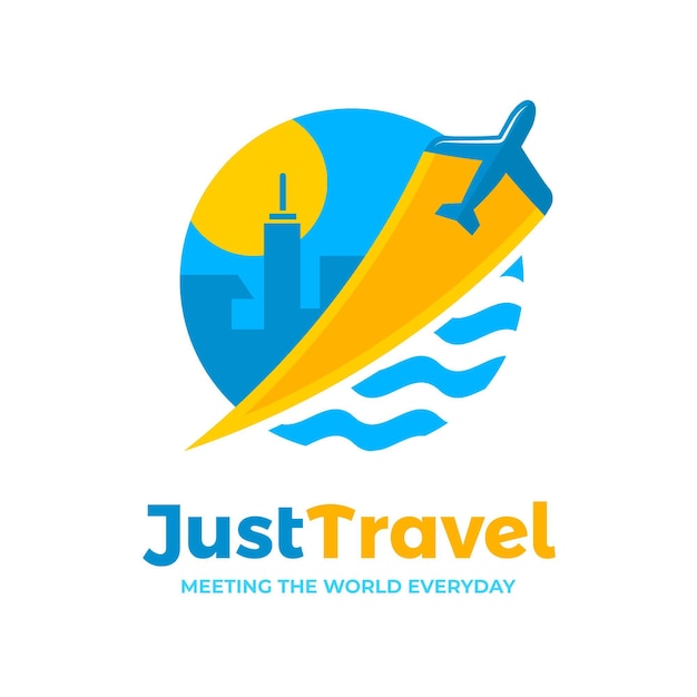 Concepto de logotipo de viaje detallado