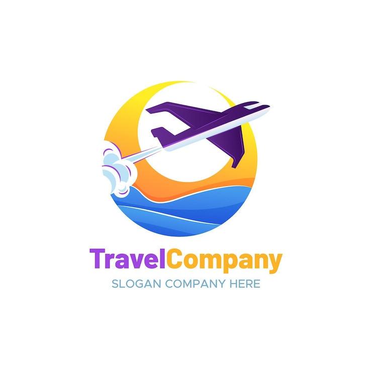 Vector gratuito concepto de logotipo de viaje detallado